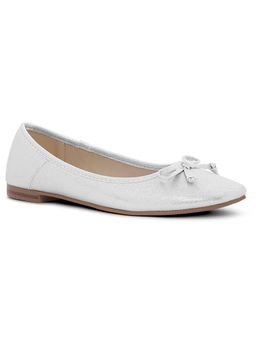 London Rag - Women Silver Glitter Faux Leather Ballerinas