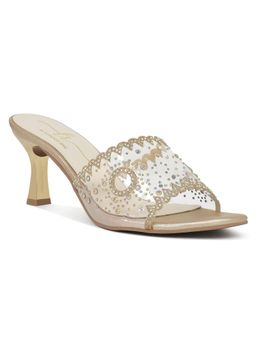 London Rag - Women Gold Rhinestones and Glitter Embellished Heels