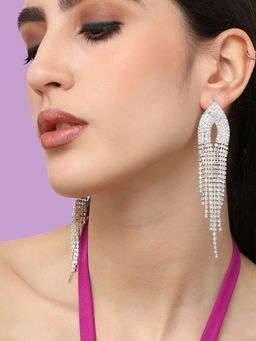 Sohi - Silver Plated Designer Stone Party Drop Earring For Women