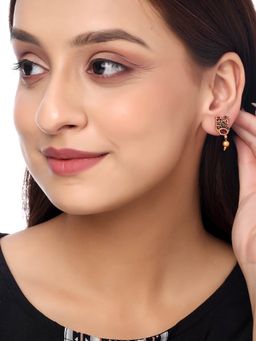 Shoshaa - Gold-Plated Magenta Handcrafted Earrings