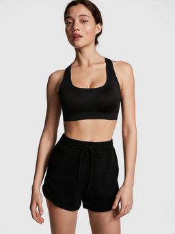 Victoria's Secret - Black Ivy Fleece Curved Hem Shorts