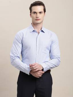 Turtle - Mens Cotton Regular Fit Dobby Light Blue Formal Shirt