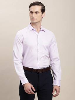Turtle - Mens Cotton Slim Fit Dobby Light Purple Formal Shirt