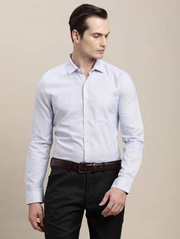 Turtle - Mens Cotton Regular Fit Dobby Light Blue Formal Shirt