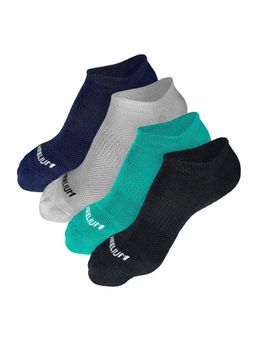 Heelium - Bamboo Zero Ankle Socks for Men - Odourfree - 4 Pairs - Light Grey - Teal - Black - Navy