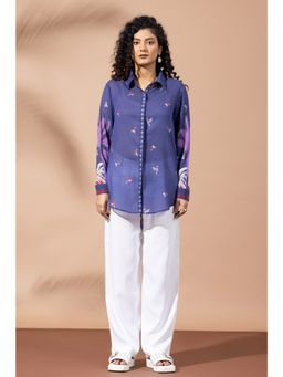 Thee Modern Roots - Blooming Navy Blue Shirt