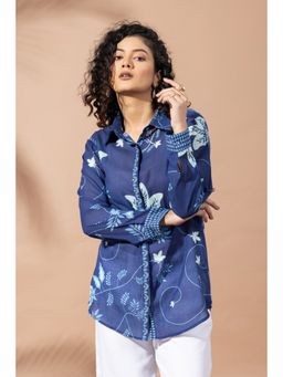 Thee Modern Roots - Navy Blue Bloom Shirt