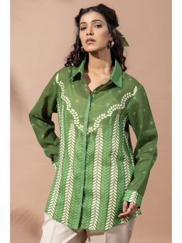 Thee Modern Roots - Chevron Forest Green Shirt