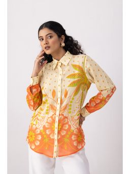 Thee Modern Roots - Carnival Palm Shirt - Peach