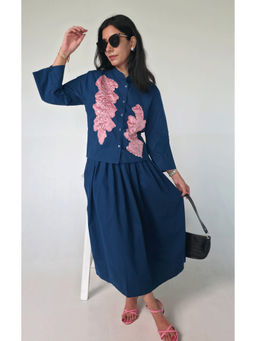 Galocher Clothing - Cambric Butter Bloom Blue Shirt With Skirt