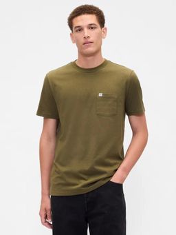 GAP - Men Solid Regular Fit Crew-Neck T-Shirt