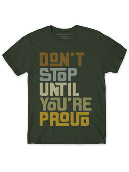 THREADCURRY - Stop Until Proud Boys Graphic Printed T-Shirt - Olive Green
