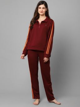 Kanvin - Women Brown Solid Winter Wear Night Suit