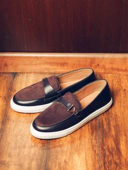 Monkstory - Side Buckle Slip-On Sneakers - Brown