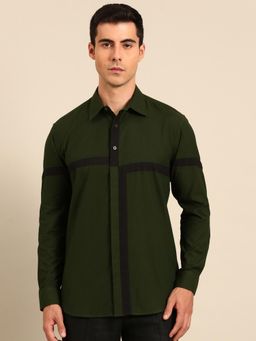 MAYANK MODI - Olive Green Malai Cotton Shirt