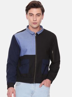 MAYANK MODI - Black Colour Cotton Bomber Jacket