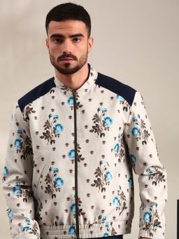 MAYANK MODI - Off-White Printed Bomber Jacket