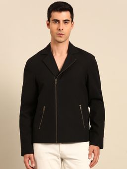 MAYANK MODI - Black Malai Cotton Bomber Jacket