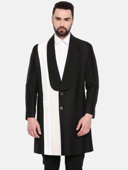 MAYANK MODI - Colour Block Linen Trench Coat