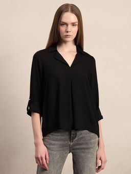 VERO MODA - Black Full Sleeves Regular Fit Shirt