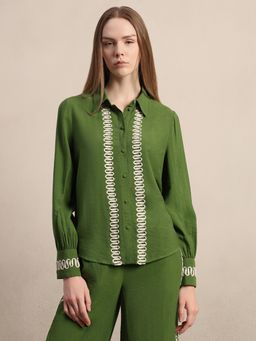 VERO MODA - Green Ribbon Detailed Shirt