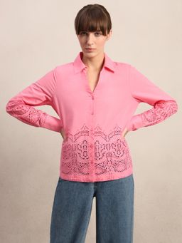 VERO MODA - Pink Self Design Shirt