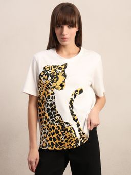 VERO MODA - Printed White T-Shirt