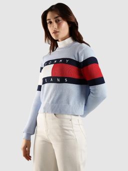 Tommy Hilfiger - Relaxed Fit Cotton Crew Neck Sweater - Blue