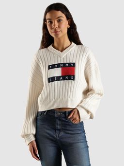 Tommy Hilfiger - Regular Fit Polyester V Neck Sweater