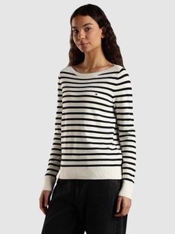 Tommy Hilfiger - Regular Fit Cotton Boat Neck Pullovers Sweater - Navy Blue