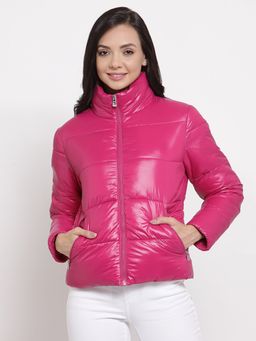 Mode by Red Tape - Women Fuchsia Pink Nylon Padded Jacket