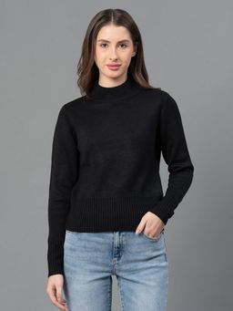 Mode by Red Tape - Women Black Solid Sweater