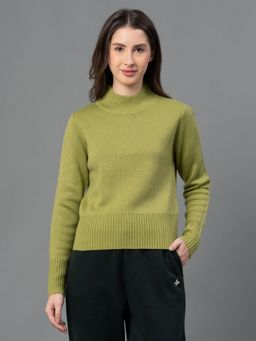 Mode by Red Tape - Women Olive Solid Sweater