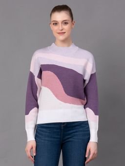 Red Tape - Lavender Poly Viscose Nylon Marble Print Women's Sweater
