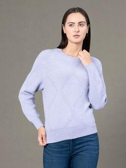 Red Tape - Women's Lilac Poly Viscose Polyamide Self Design Sweater - Purple