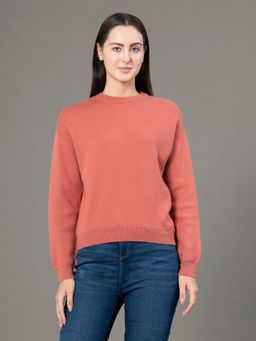 Red Tape - Women's Slate Brick Poly Viscose Nylon Solid Sweater