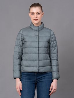 Red Tape - Pale Green Nylon Solid Women's Padded Jacket