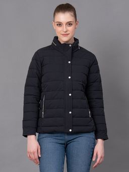 Red Tape - Black Polyester Solid Women's Padded Jacket