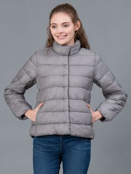 Red Tape - Space Grey Solid Nylon Women's Jacket