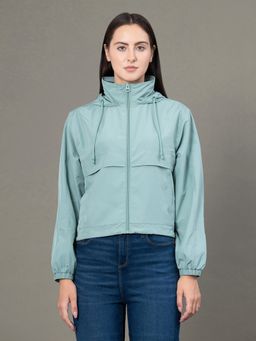 Red Tape - Women's Sea Green Polyester Solid Hoodie