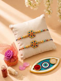 ADIVA - Women Multi-Color Stones Rakhi Gift Sets