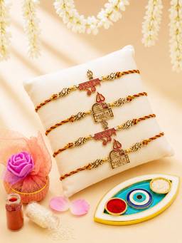 ADIVA - Women Gold Traditional Rakhi Gift Sets