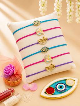ADIVA - Women White Stones Rakhi Gift Sets