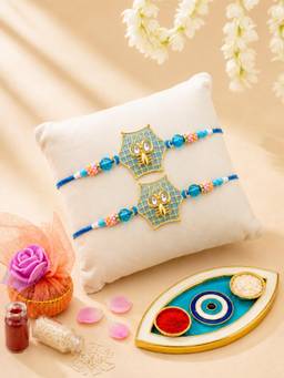ADIVA - Women White Stones Rakhi Gift Sets