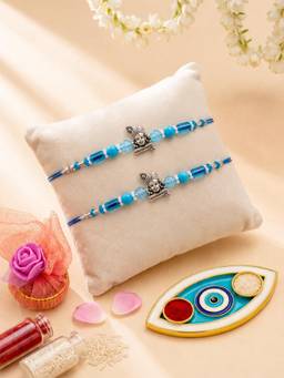 ADIVA - Women Silver Traditional Rakhi Gift Sets