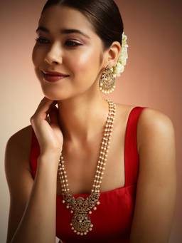 KATTAM - Women White Pearl Jewellery Set