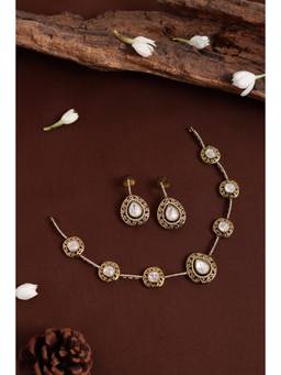 KATTAM - Women White Stones Jewellery Set