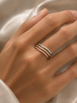 Stone Story By Shruti - Women White Stones Rings (Pack of 3)