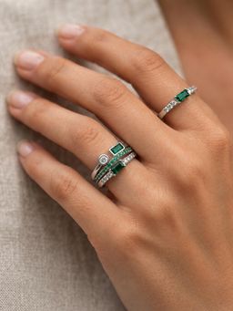 Stone Story By Shruti - Women Multi-Color Stones Rings (Pack of 3)