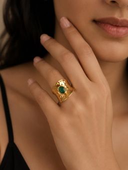 Stone Story By Shruti - Women Green Stones Rings